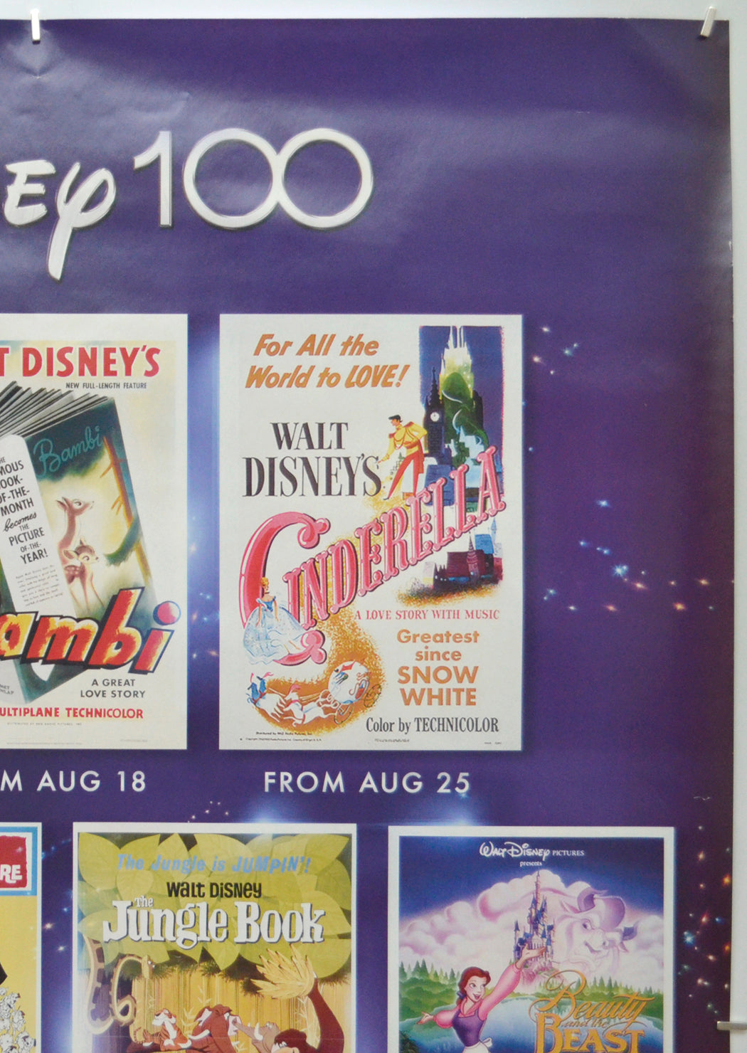 DISNEY 100 (Top Right) Cinema One Sheet Movie Poster 