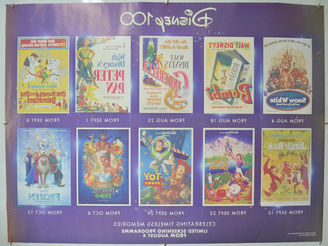 DISNEY 100 (Back) Cinema Quad Movie Poster 