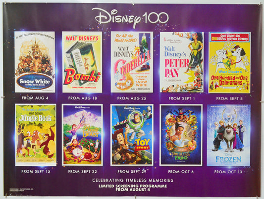 Disney 100 - Original Quad Poster - Film Poster - Movie Poster