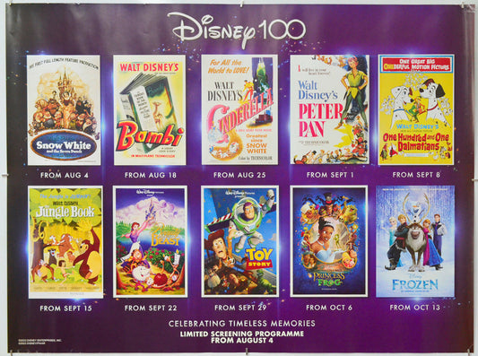 Disney 100 - Original Quad Poster - Film Poster - Movie Poster