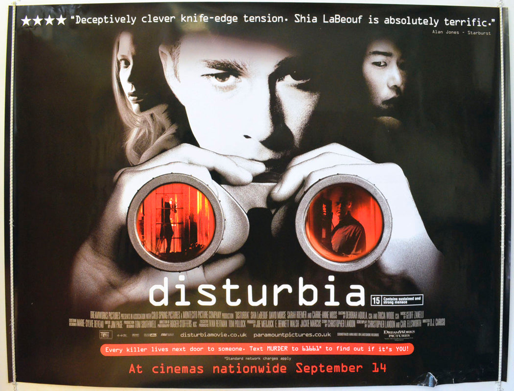 Disturbia Original British Quad Poster - Film Poster - Movie Poster 