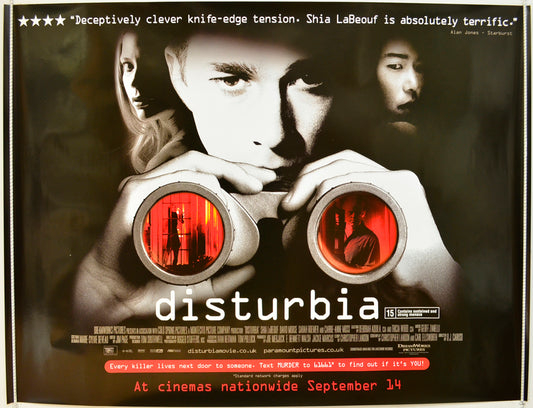 Disturbia Original Quad Poster - Film Poster - Movie Poster  