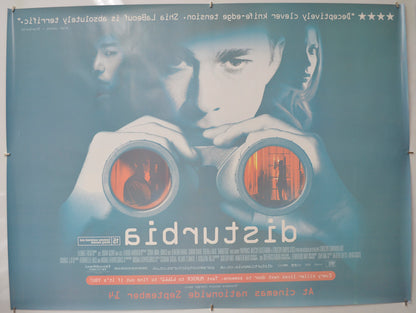 DISTURBIA (Back) Cinema Quad Movie Poster 