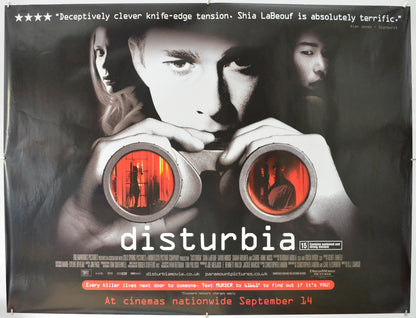 Disturbia Original Quad Poster - Film Poster - Movie Poster