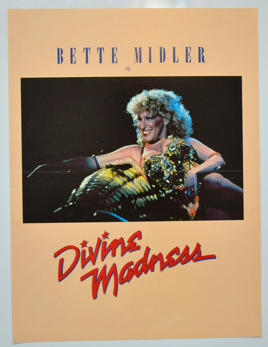 Divine Madness (Bette Midler Is) Original Cinema Exhibitors Press Synopsis / Credits Booklet (UK)