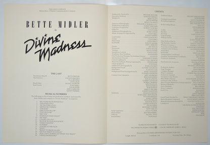 DIVINE MADNESS Cinema Exhibitors Press Synopsis Credits Booklet - INSIDE 