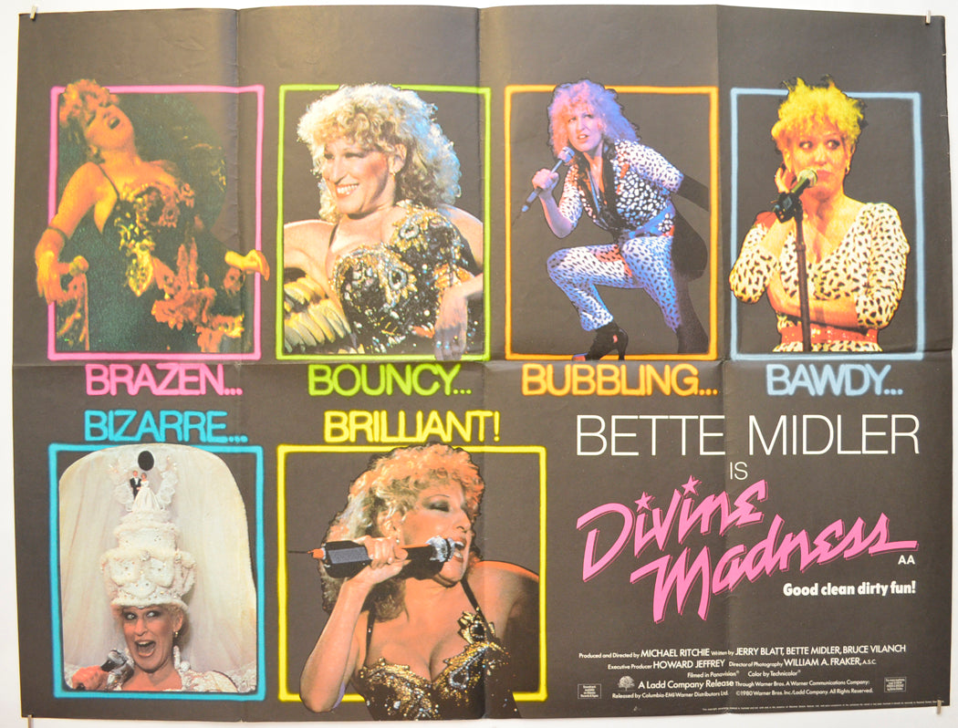 Divine Madness Original Quad Poster - Film Poster - Movie Poster