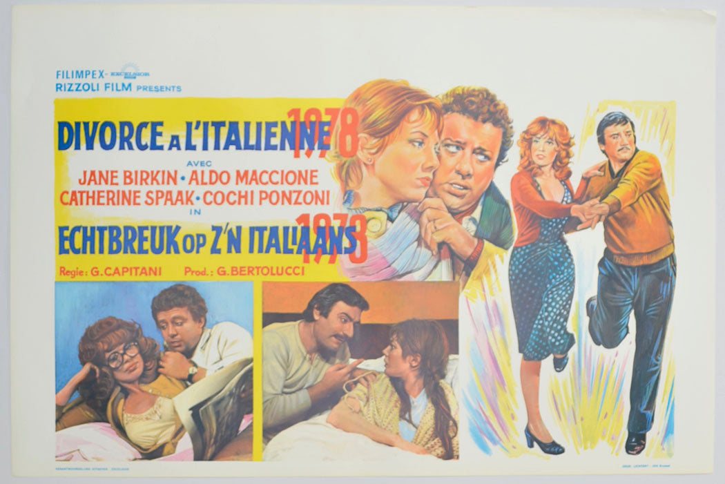 Divorce A L’Italienne (a.k.a. Burnt by a Scalding Passion)Original Belgian Poster - Film Poster - Movie Poster