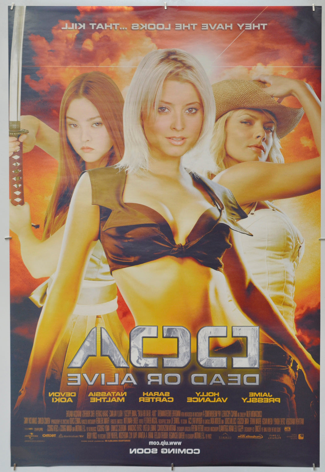 DOA - Dead Or Alive (Back) Cinema One Sheet Movie Poster 