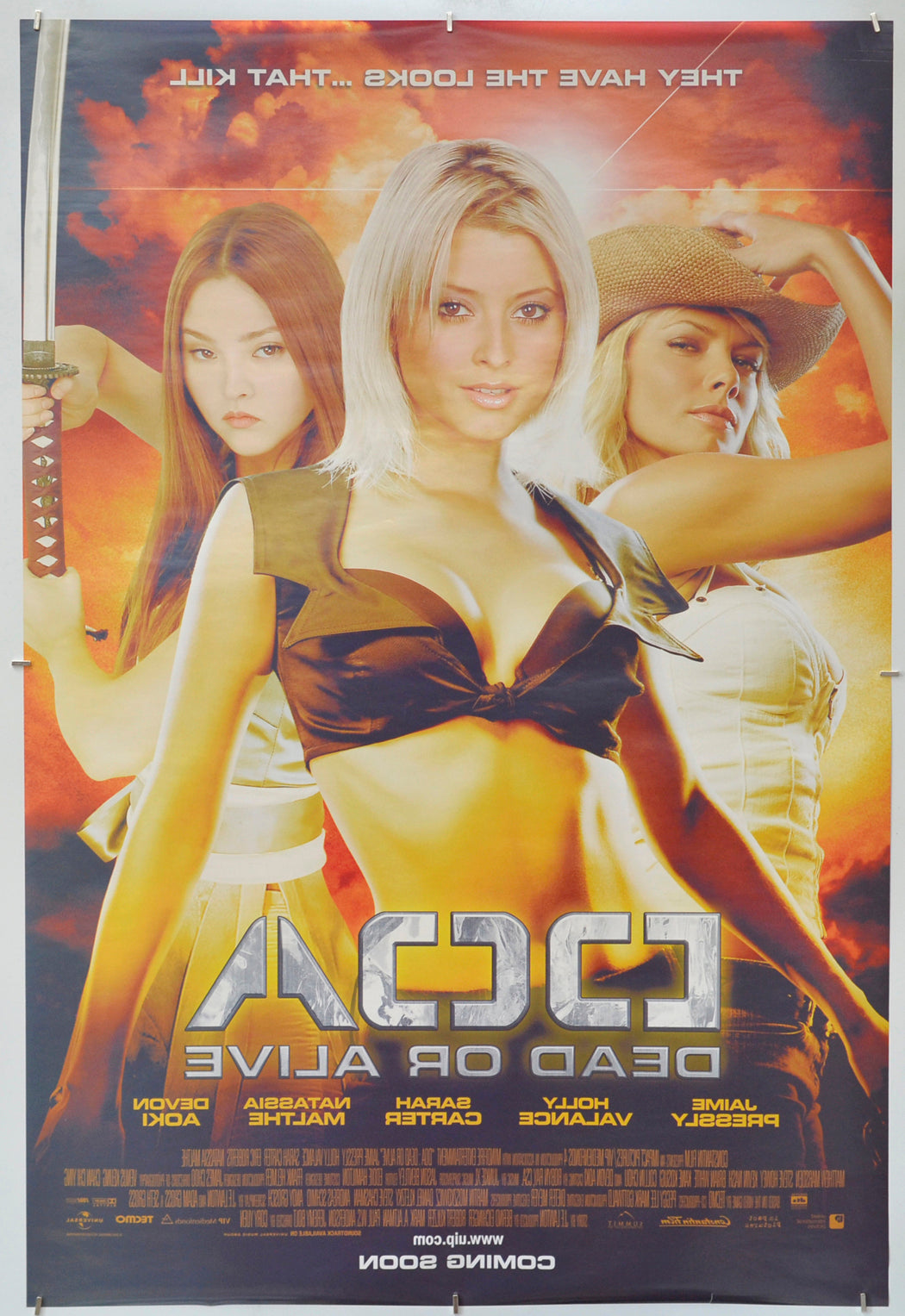 DOA - Dead Or Alive (Back) Cinema One Sheet Movie Poster 