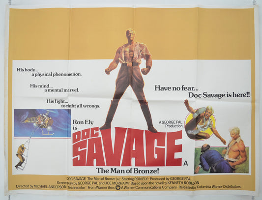 Doc Savage - The Man Of Bronze  Original Quad Poster - Film Poster - Movie Poster