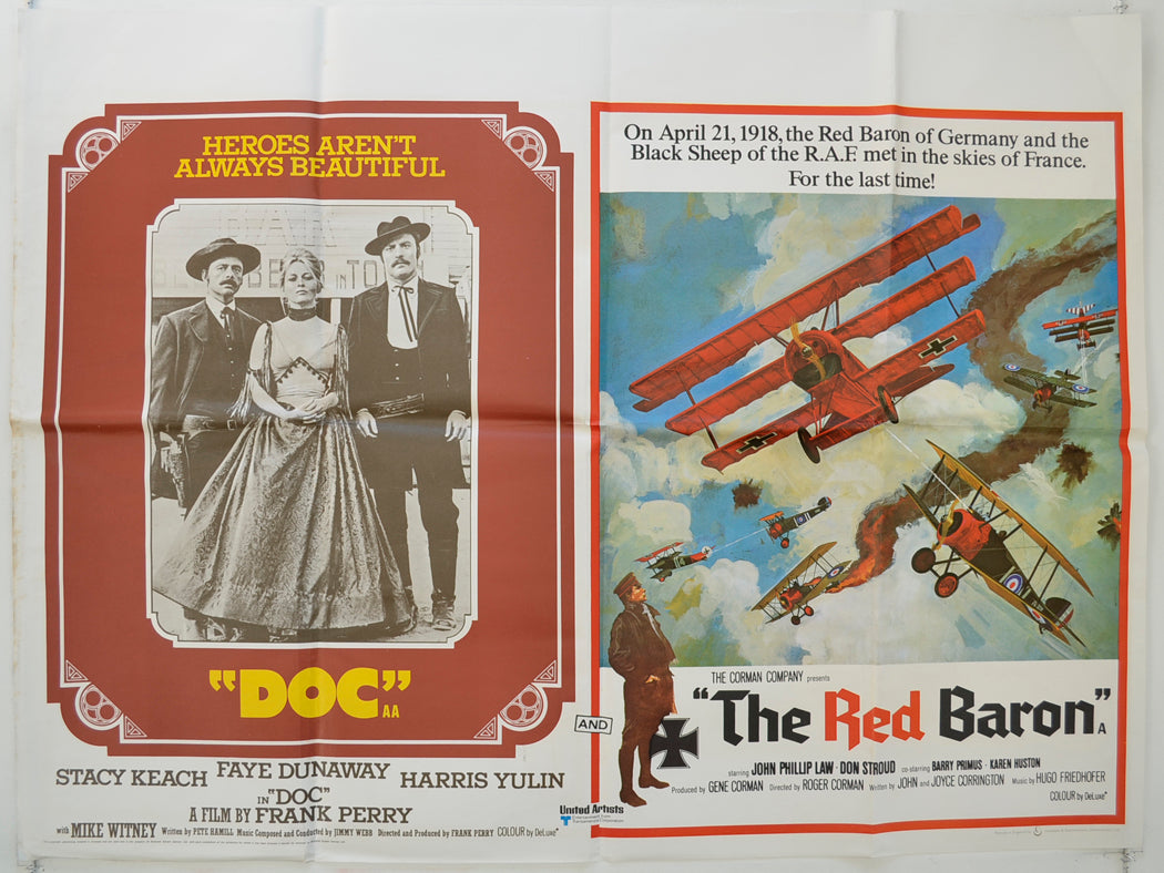 Doc / The Red Baron  (Double Bill)   Original Quad Poster - Film Poster - Movie Poster  