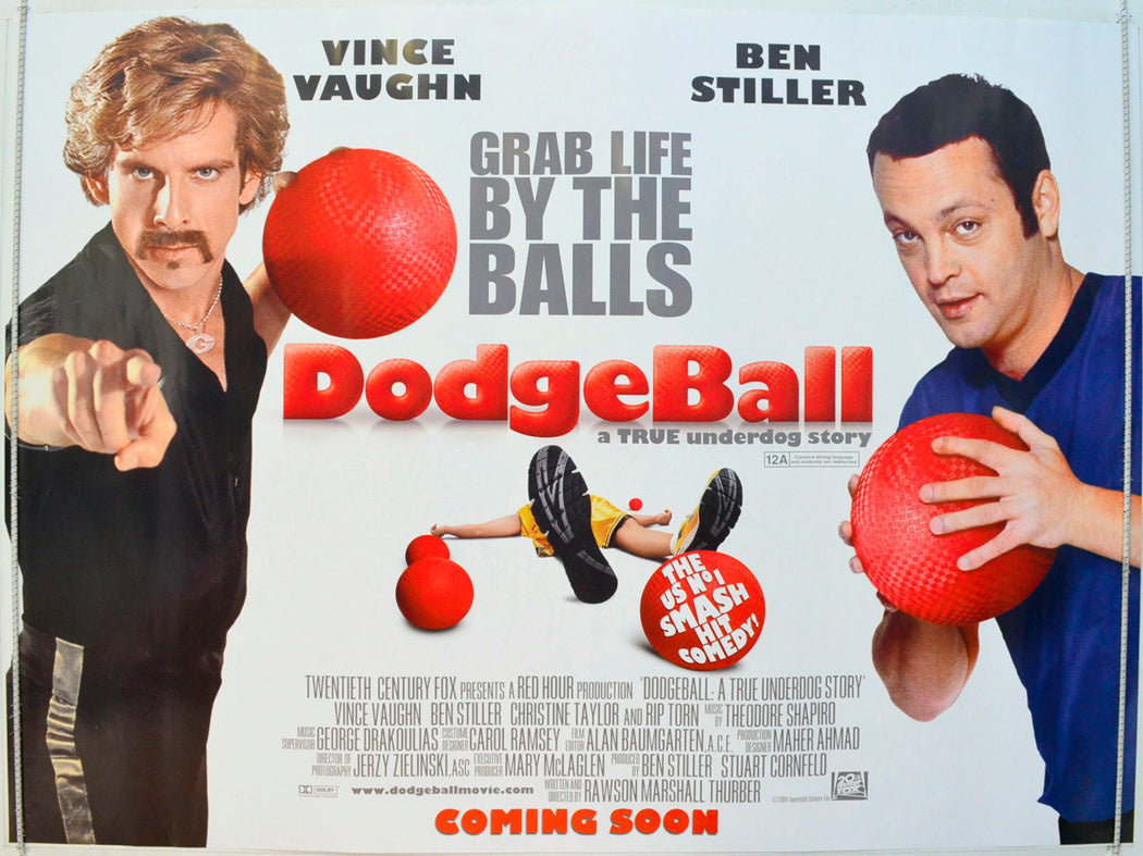 Dodgeball - A True Underdog Story  (Teaser / Advance Version – Design 2)   Original British Quad Poster - Film Poster - Movie Poster 