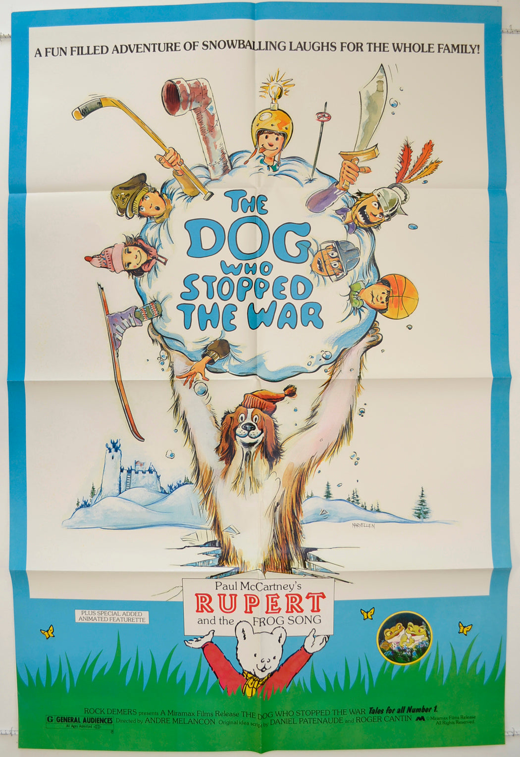 The Dog Who Stopped The War / Rupert The Bear And The Frog Song Original One Sheet Poster - Film Poster - Movie Poster 