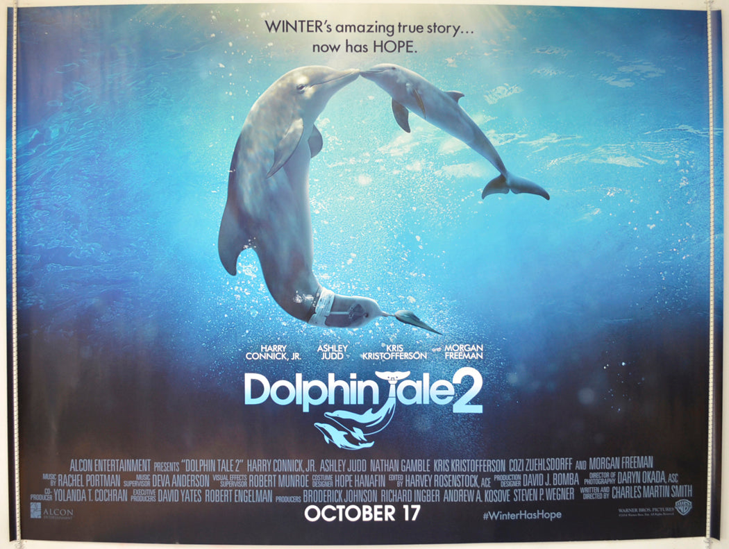 Dolphin Tale 2  (Teaser / Advance Version)  Original Quad Poster - Film Poster - Movie Poster 