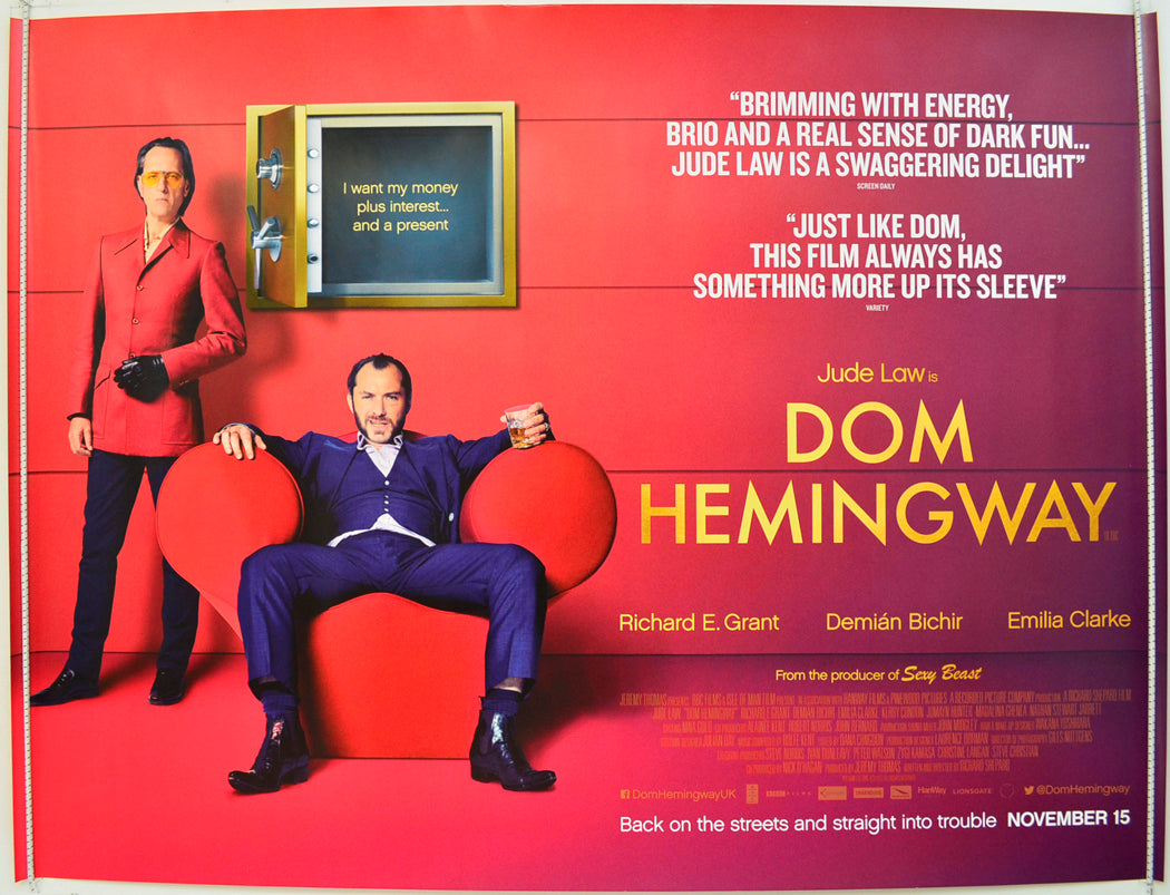 Dom Hemingway Original Quad Poster - Film Poster - Movie Poster  