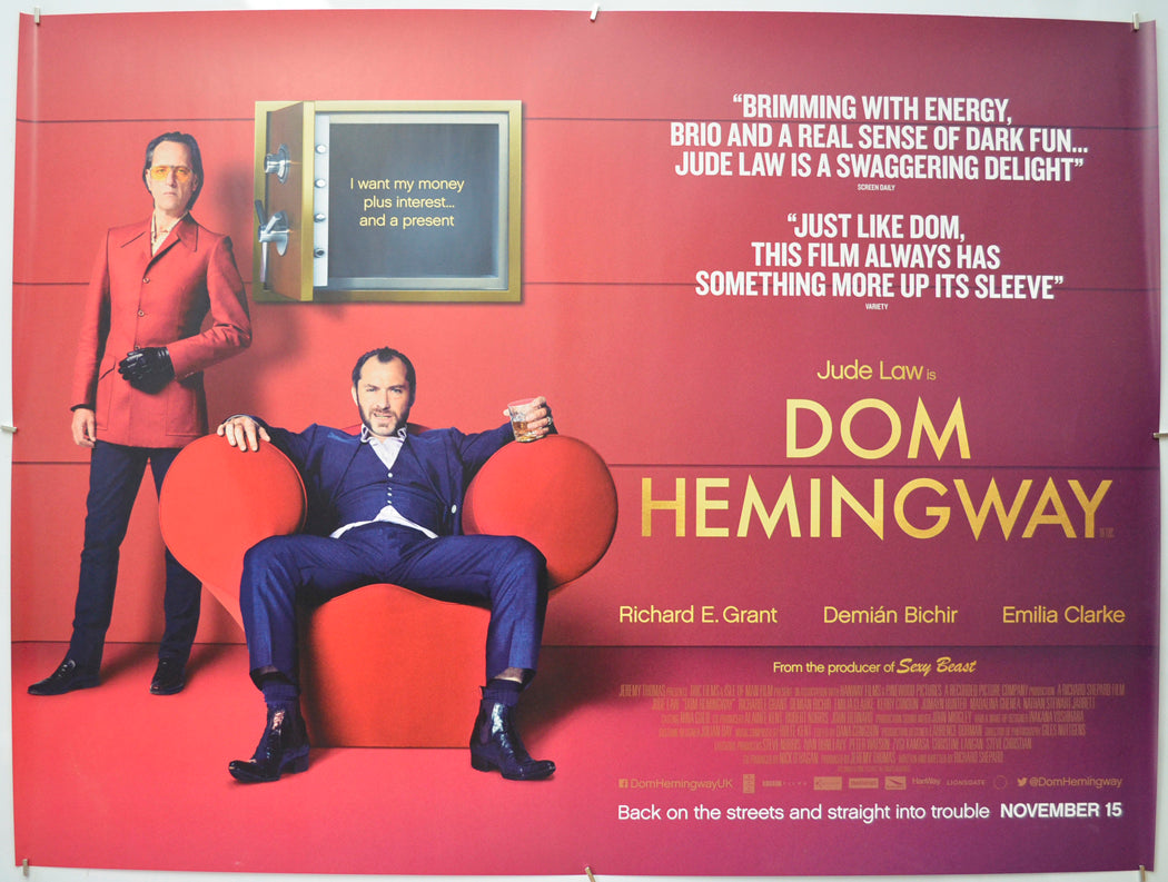 Dom Hemingway Original Quad Poster - Film Poster - Movie Poster  