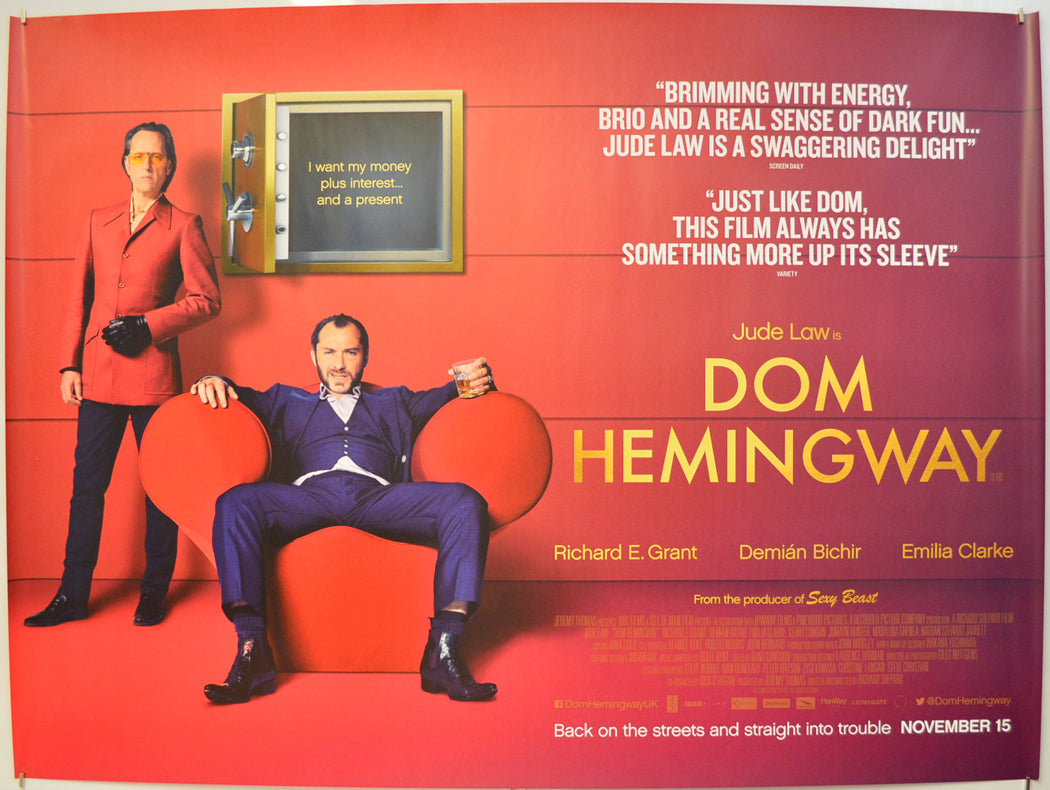 Dom Hemingway  Original Quad Poster - Film Poster - Movie Poster