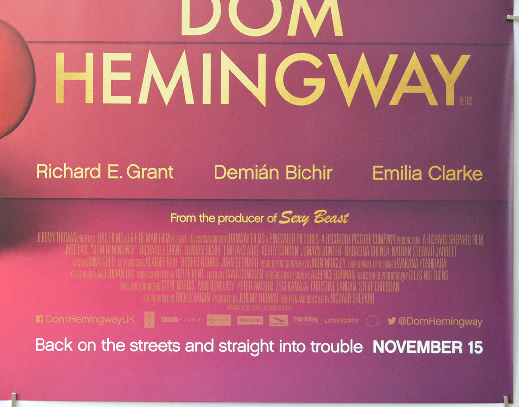 DOM HEMINGWAY (Bottom Right) Cinema Quad Movie Poster 