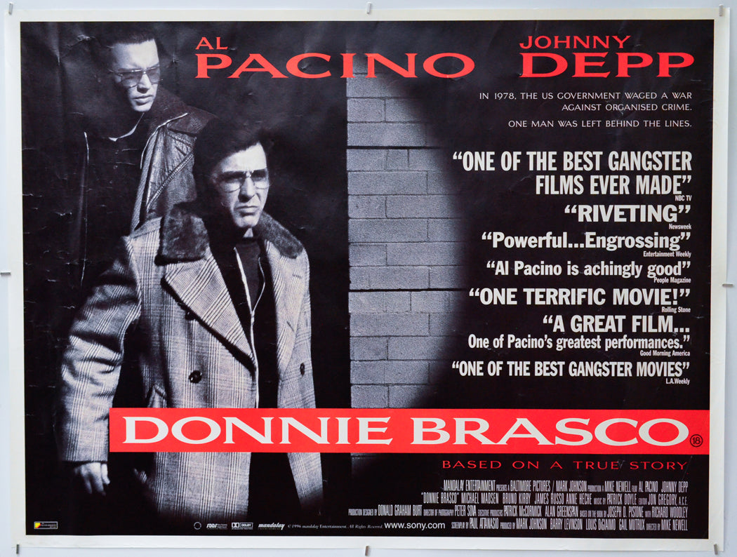 Donnie Brasco - Original Quad Poster - Film Poster - Movie Poster