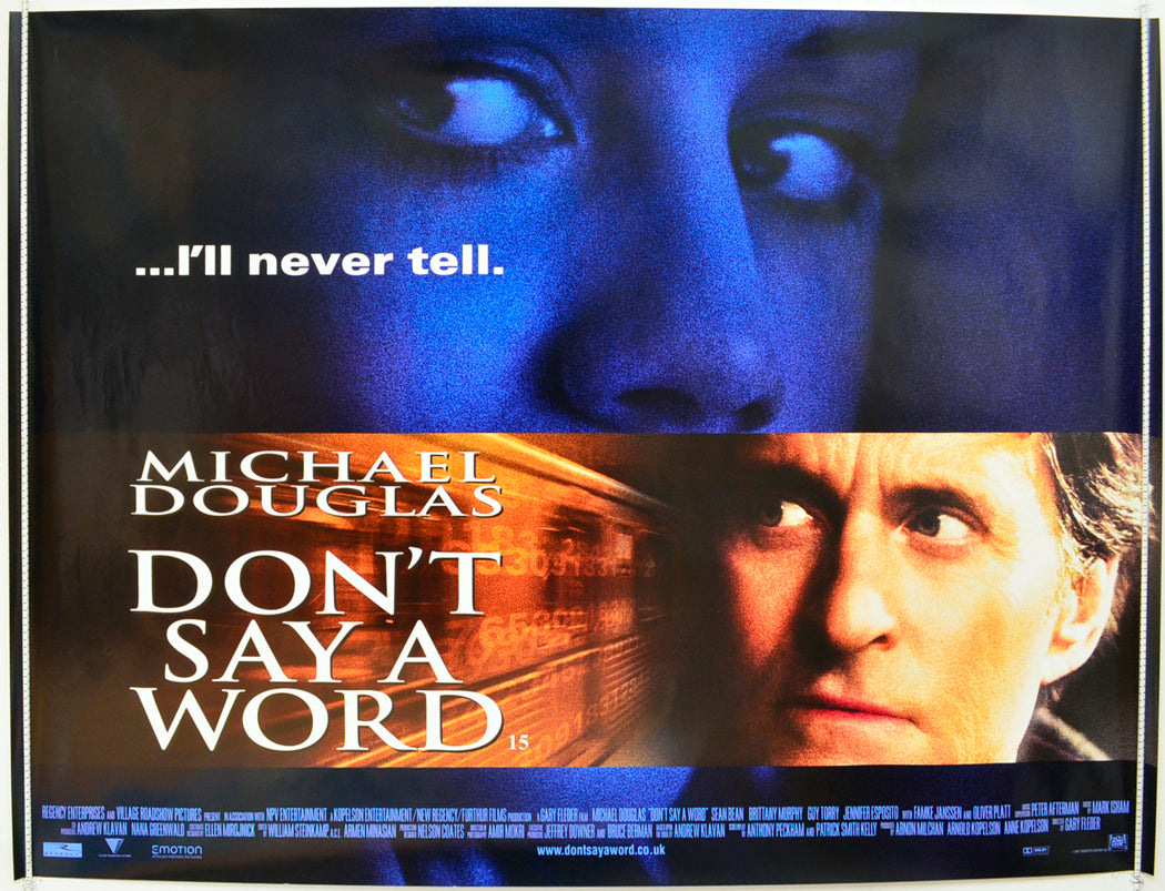 Don't Say A Word Original Quad Poster - Film Poster - Movie Poster  