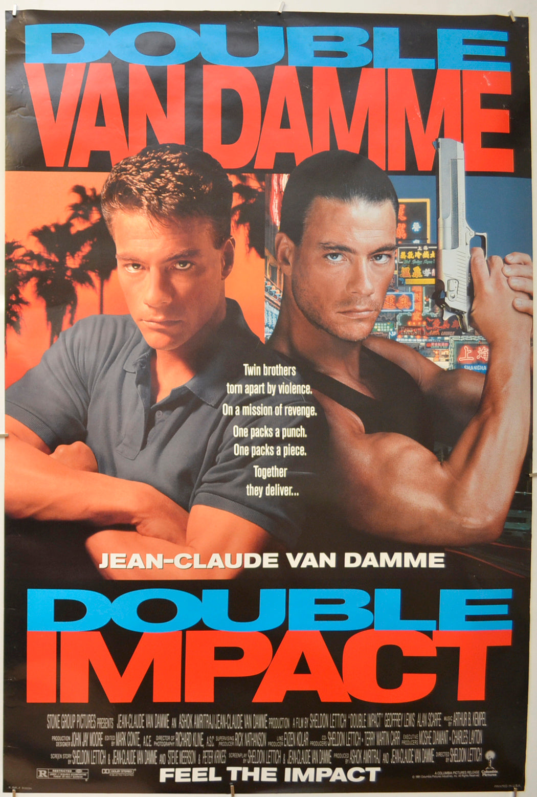 Double Impact Original One Sheet Poster - Film Poster - Movie Poster  