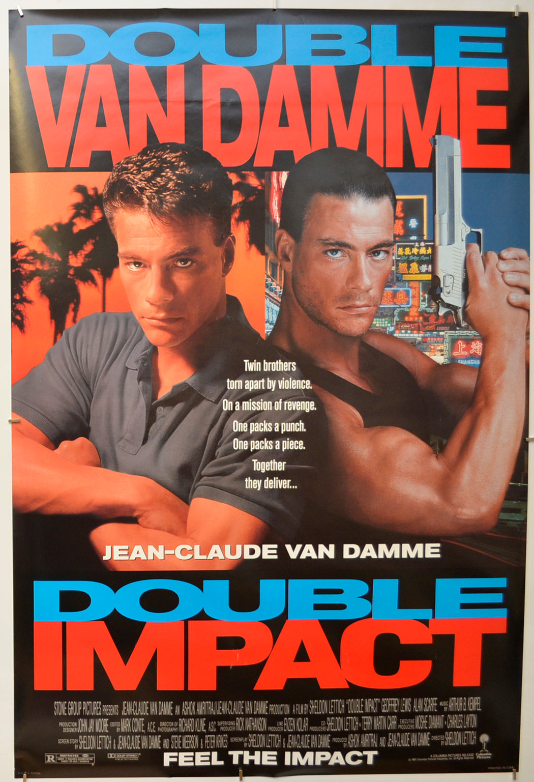 Double Impact Original One Sheet Poster - Film Poster - Movie Poster  