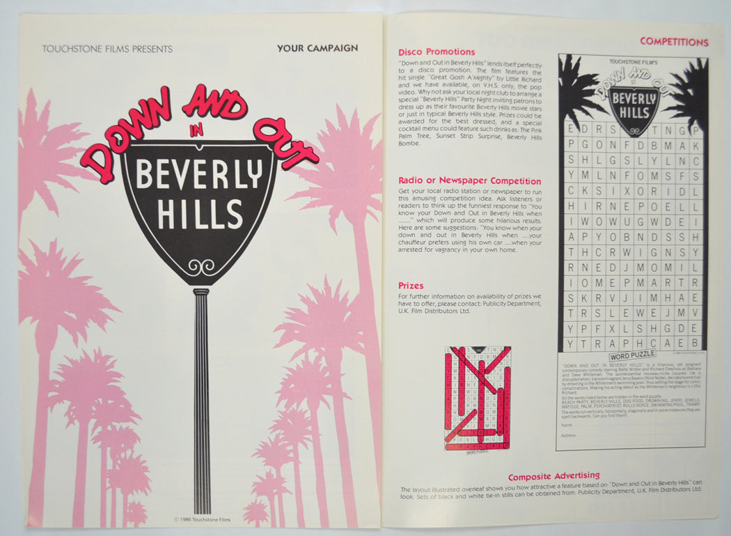 DOWN AND OUT IN BEVERLY HILLS Cinema Exhibitors Campaign Pressbook - INSIDE 