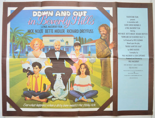 Down And Out In Beverly Hills  Original British Quad Poster - Film Poster - Movie Poster 