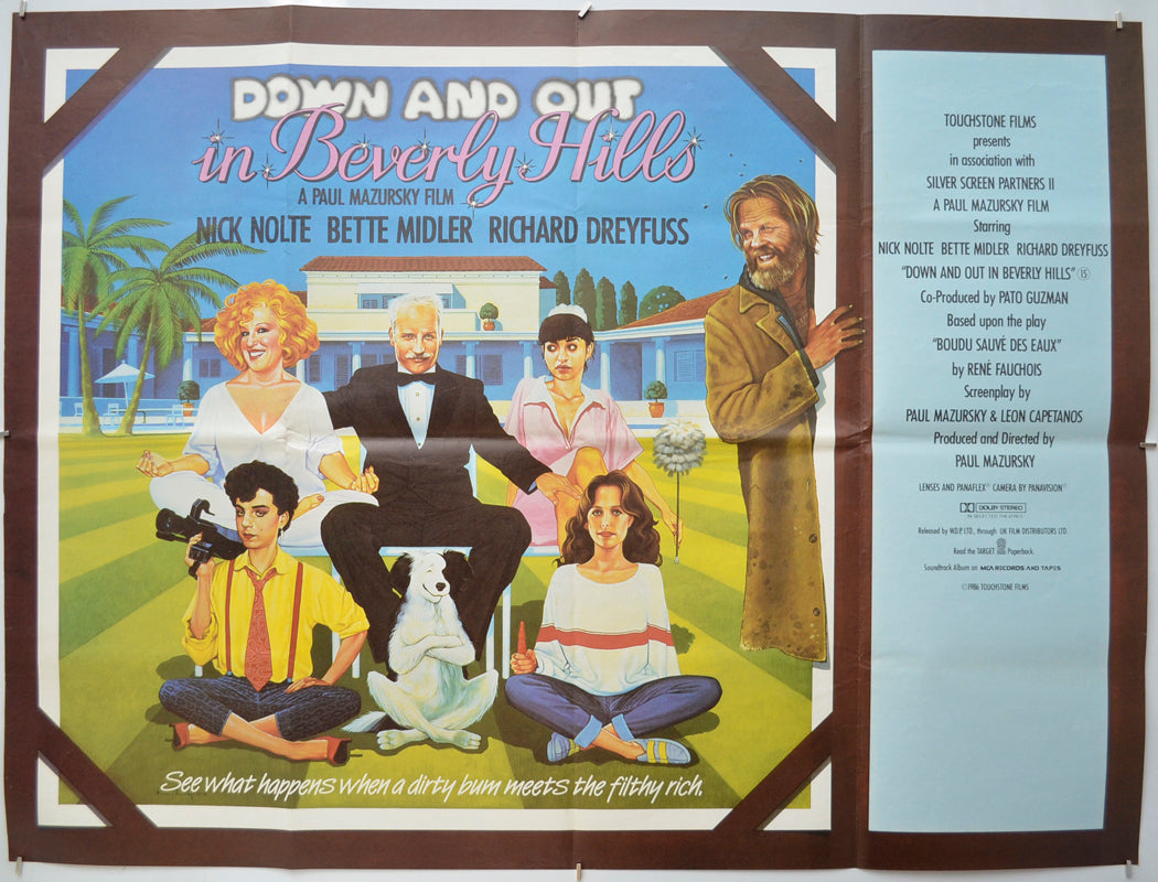 Down And Out In Beverly Hills Original Quad Poster - Film Poster - Movie Poster