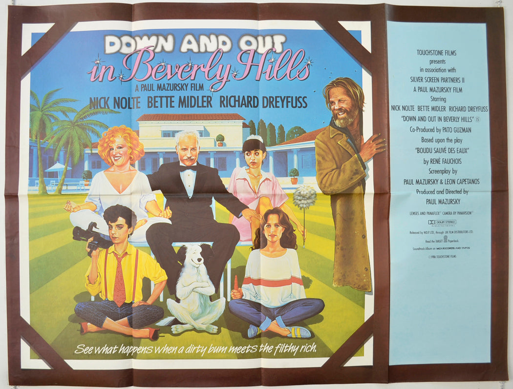 Down And Out In Beverly Hills   Original Quad Poster - Film Poster - Movie Poster 