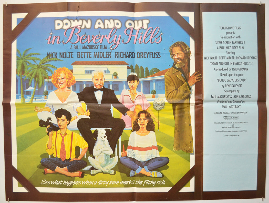 Down And Out In Beverly Hills Original Quad Poster - Film Poster - Movie Poster  