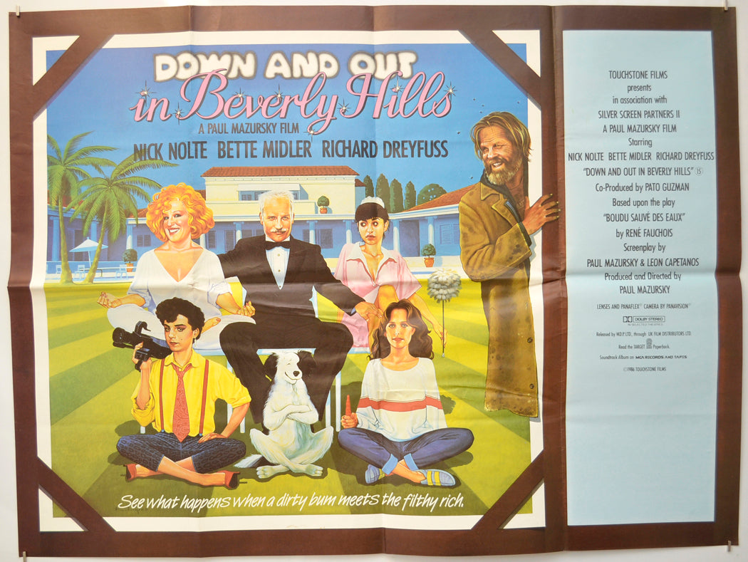 Down And Out In Beverly Hills Original Quad Poster - Film Poster - Movie Poster  