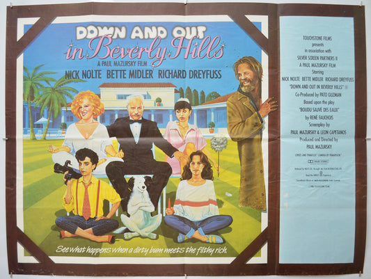 Down And Out In Beverly Hills  Original Quad Poster - Film Poster - Movie Poster