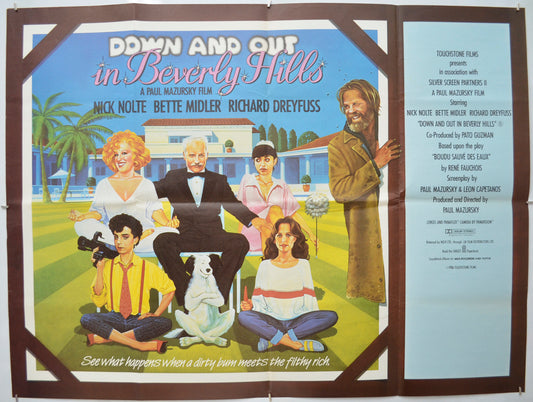 Down And Out In Beverly Hills  Original Quad Poster - Film Poster - Movie Poster