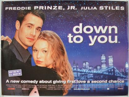 Down To You Original Quad Poster - Film Poster - Movie Poster