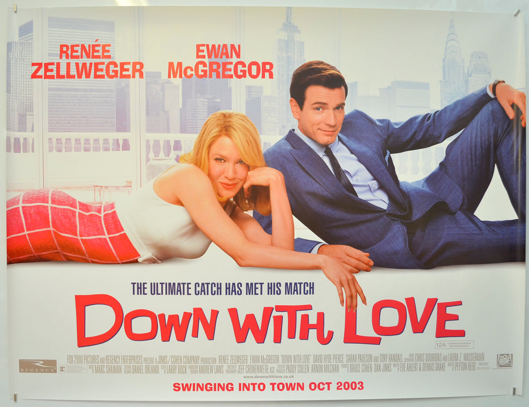 Down With Love  Original Quad Poster - Film Poster - Movie Poster