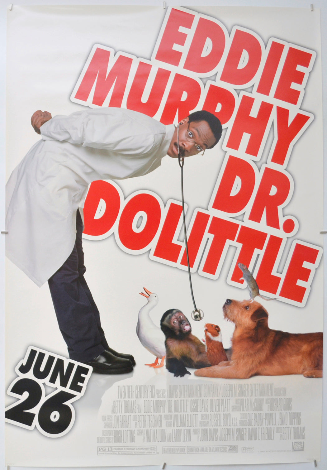 Dr. Dolittle Original One Sheet Poster - Film Poster - Movie Poster