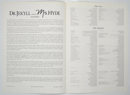 DR JEKYLL AND MS HYDE Cinema Exhibitors Press Synopsis Credits Booklet - INSIDE 