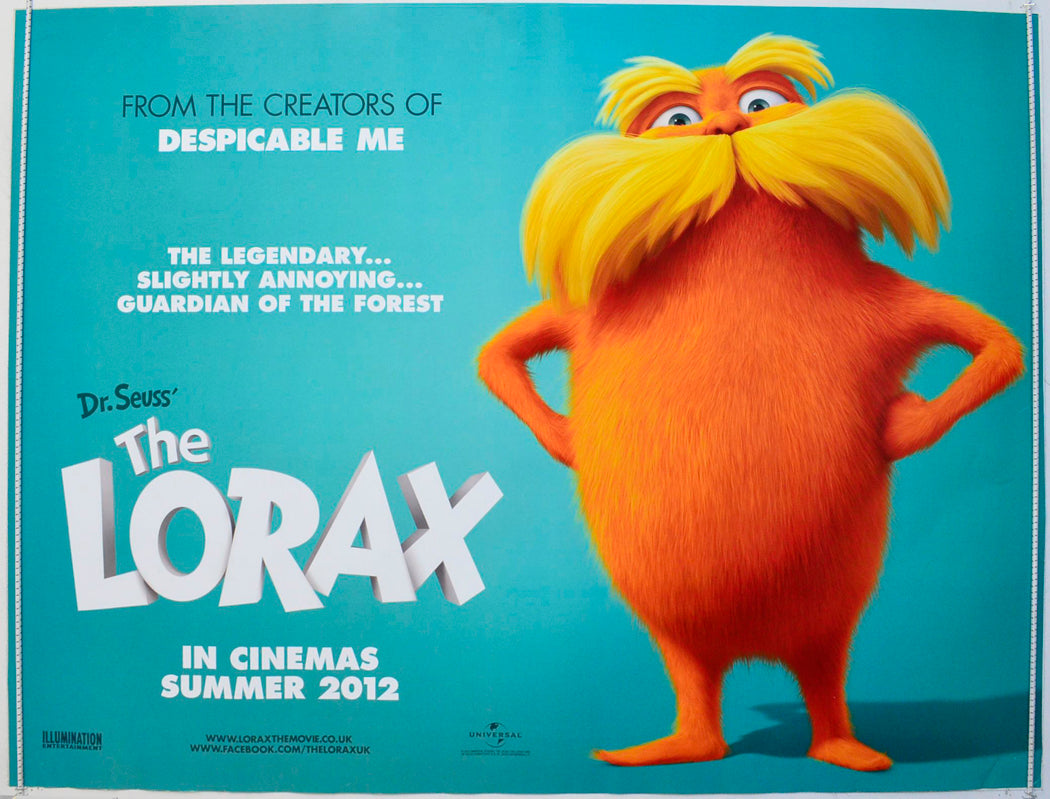 Dr. Seuss' The Lorax  (Teaser / Advance Version)   Original British Quad Poster - Film Poster - Movie Poster 