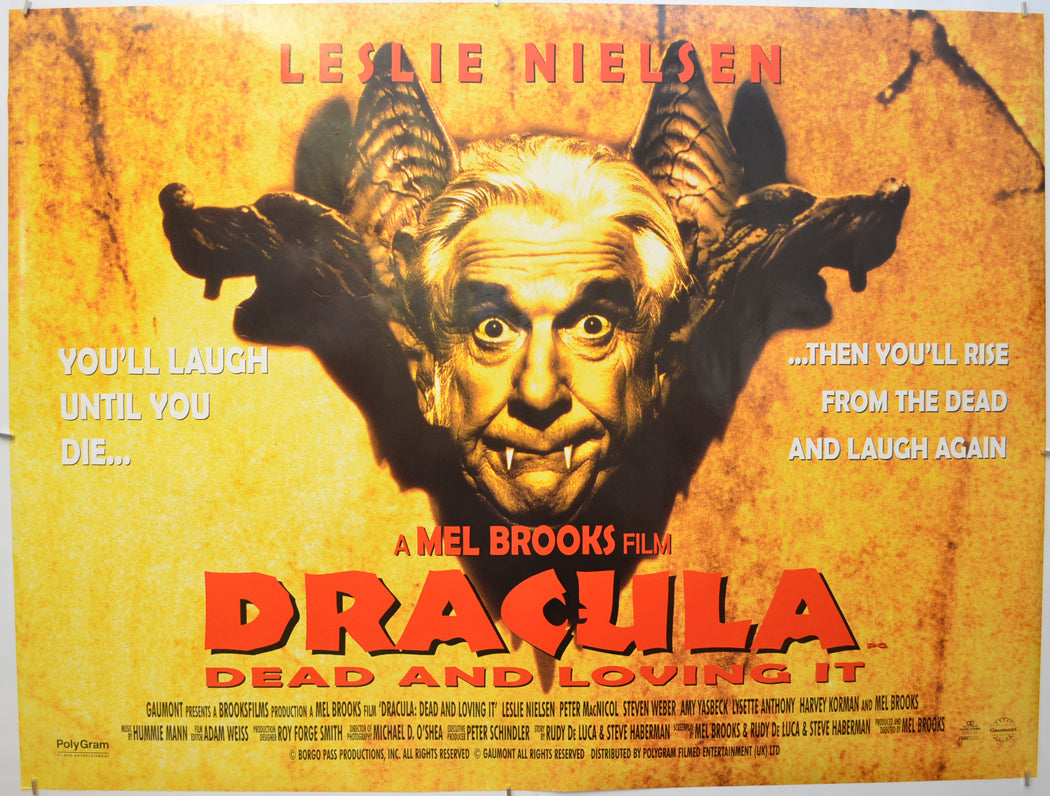 Dracula Dead And Loving It Original Quad Poster - Film Poster - Movie Poster