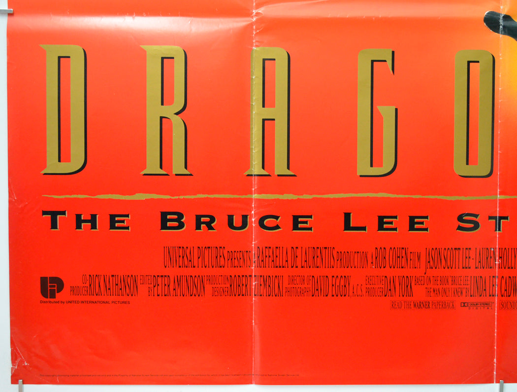 DRAGON : THE BRUCE LEE STORY (Bottom Left) Cinema Quad Movie Poster 