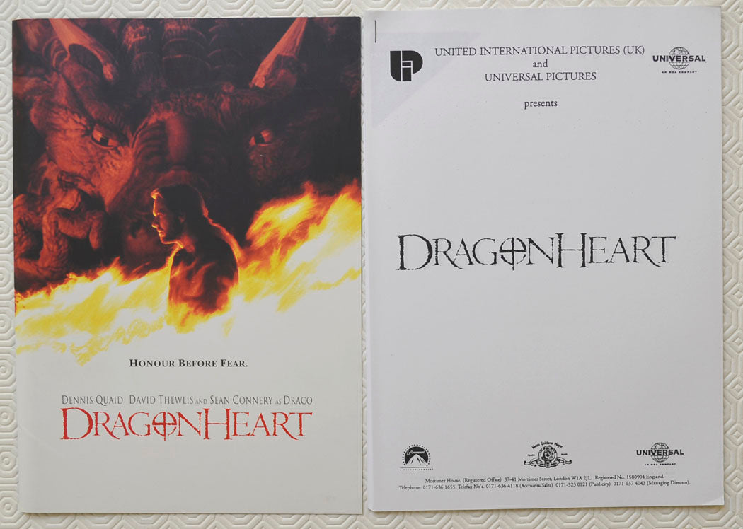 DRAGONHEART Original Cinema Press Kit 