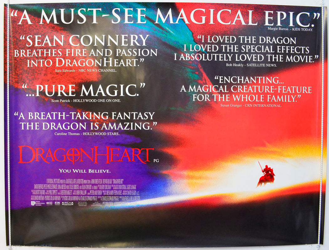 Dragonheart  (Reviews Version)   Original British Quad Poster - Film Poster - Movie Poster 