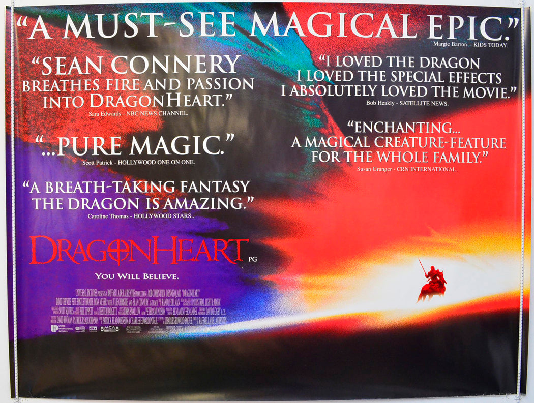 Dragonheart  (Reviews Version)   Original British Quad Poster - Film Poster - Movie Poster 