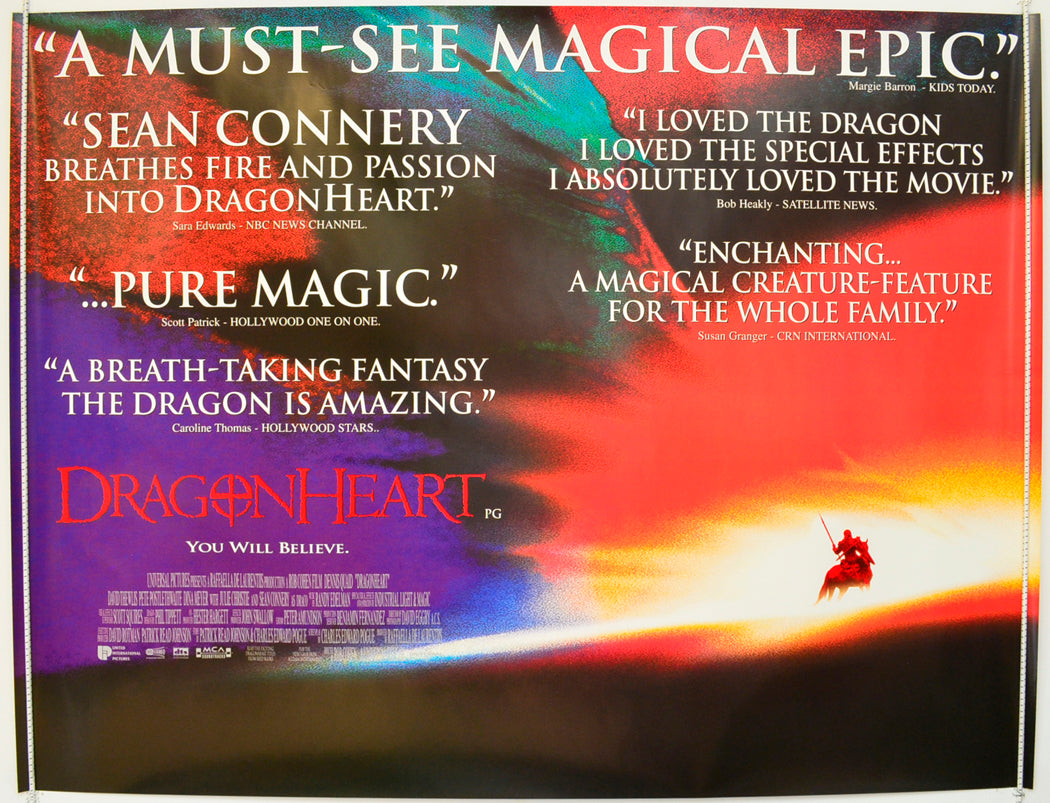 Dragonheart  Original British Quad Poster - Film Poster - Movie Poster 