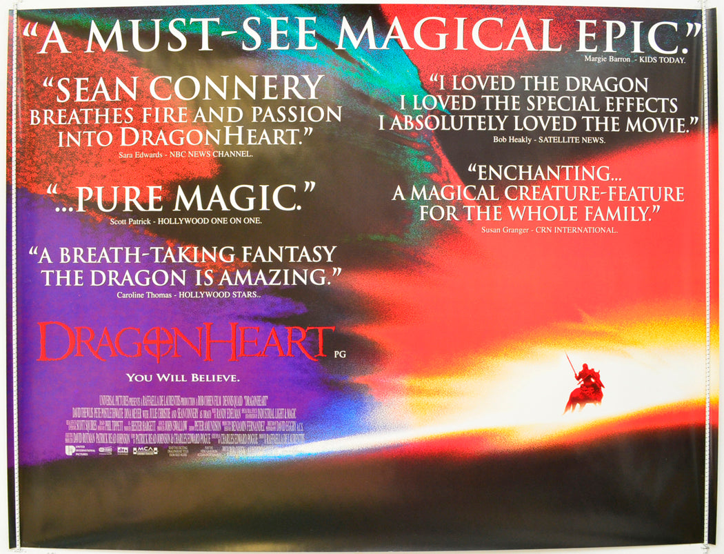 Dragonheart  Original British Quad Poster - Film Poster - Movie Poster 