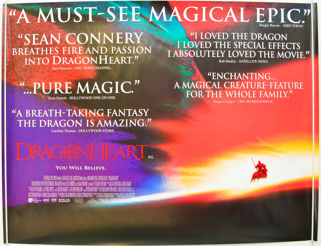 Dragonheart  Original British Quad Poster - Film Poster - Movie Poster 