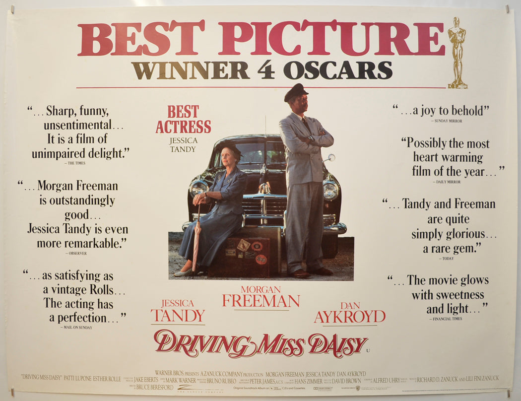 Driving Miss Daisy (Oscars Version)  Original Quad Poster - Film Poster - Movie Poster