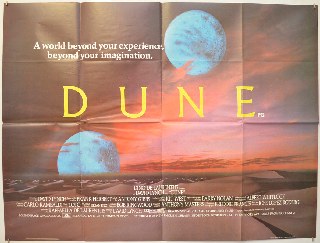 Dune  Original Quad Poster - Film Poster - Movie Poster